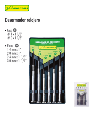 JUEGO DE DESARMADOR DE RELOJERO