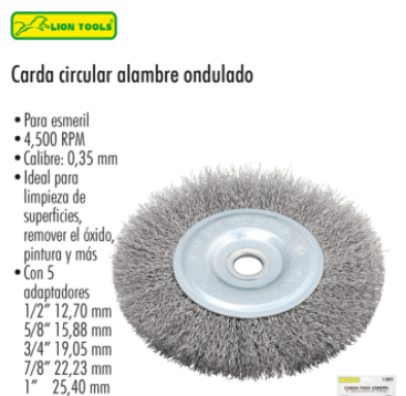 CARDA CIRCULAR DE ALAMBRE ONDULADO